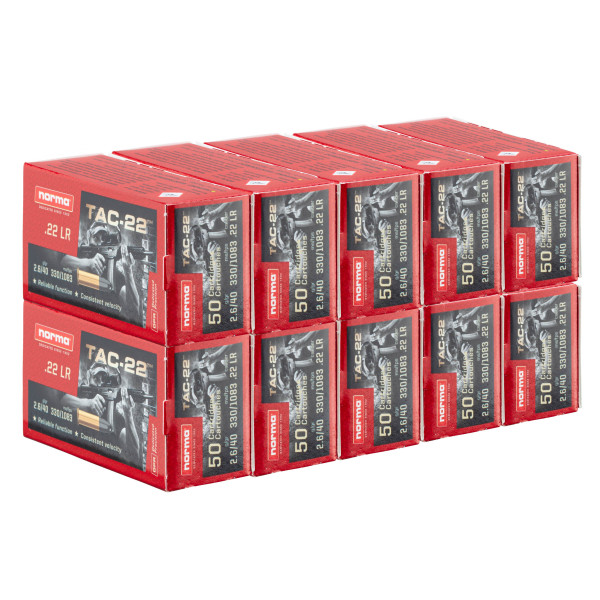 Cartouches .22 LR Norma TAC-22 : Précision et Longévité au Tir