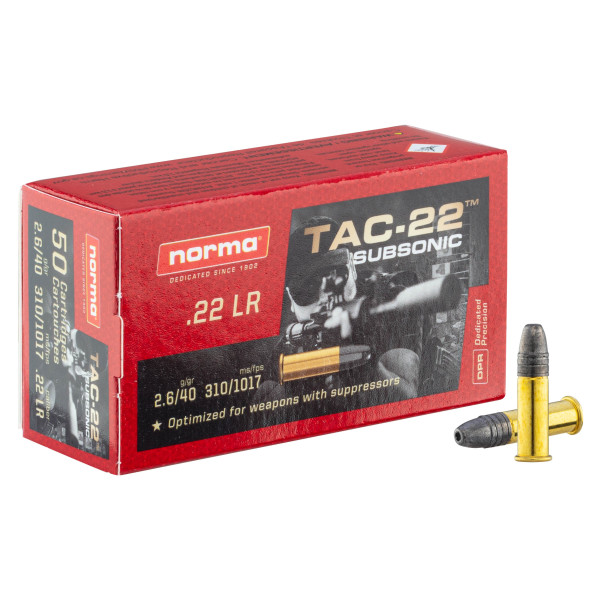 Cartouches .22 LR Norma Subsonique : Tir Silencieux et Précis