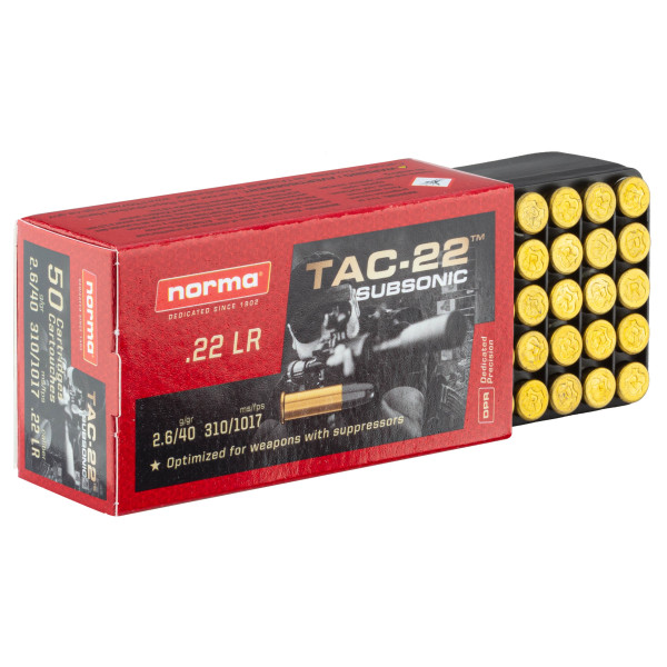 Cartouches .22 LR Norma Subsonique : Tir Silencieux et Précis