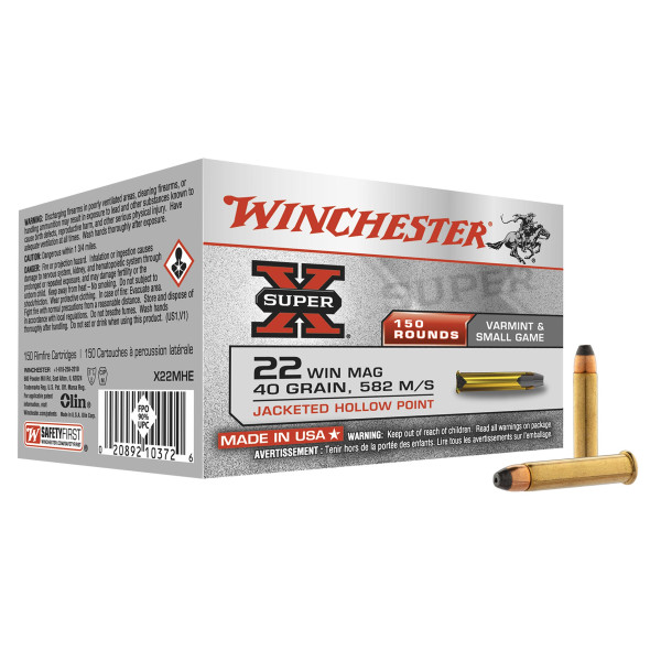 Munitions Super-X .22 Win Magnum : Précision et Expansion Maximales