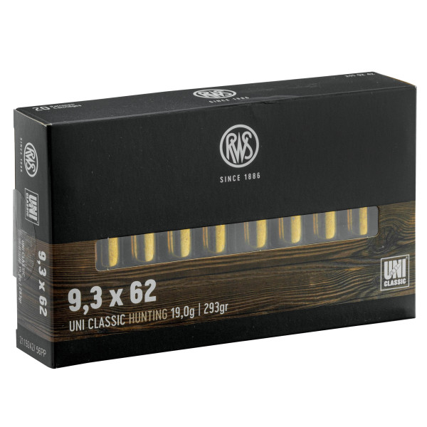 Munitions RWS 9.3x62 UNI Classic : Puissance et Précision pour Gros Gibier