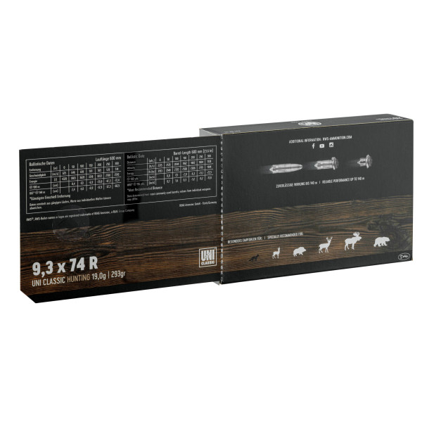 Munitions RWS 9.3x74 R UNI Classic : Puissance et Précision pour Gros Gibier
