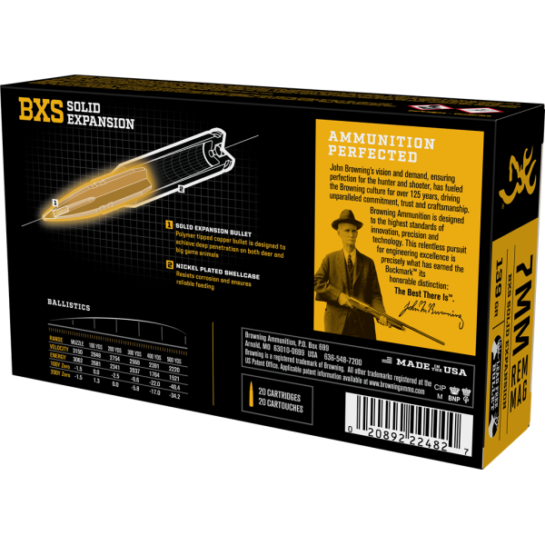 Browning 7mm Rem Mag BXS : Précision et Puissance pour Grand Gibier