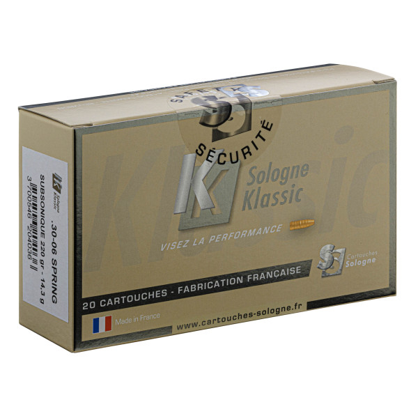Munitions Sologne .30-06 Subsoniques : Discrétion et Précision Assurées