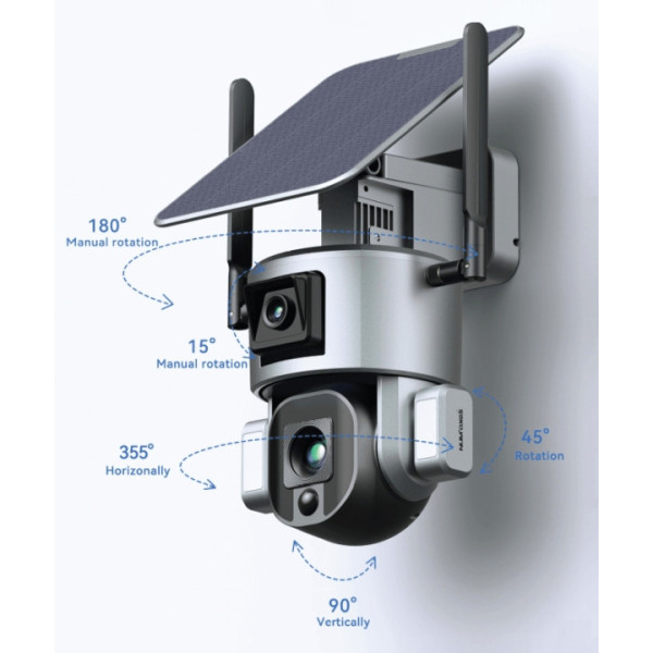 Caméra 360° 4K CAM1073 WiFi Num'Axes : Surveillance Panoramique Autonome
