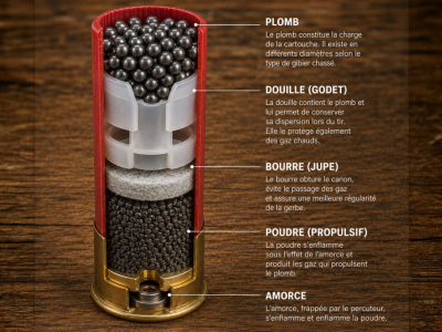 Comprendre la composition d'une cartouche de chasse